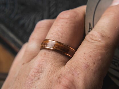 8 mm Bentwood Ring with Santos Rosewood & Dual Copper Inlays Model #9300.2 - Image 3