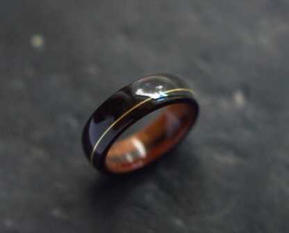 8 mm Bentwood Ring with Santos Rosewood Sleeve & Ebony Outer with Guitar String Inlay Model #9304.4