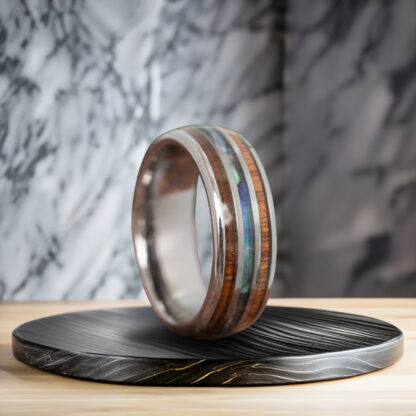 8 mm Tungsten with Dual KOA and Abalone Shell Inlays Model #2015