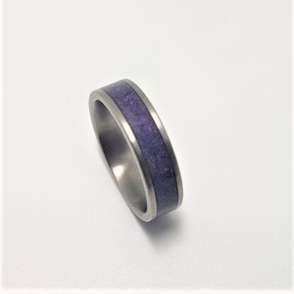 February Birthstone Ring with Amethyst in Titanium Model #3605 - Image 4