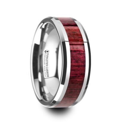 8 mm Purpleheart Wood Inlay Beveled Edges in Tungsten Model #5083