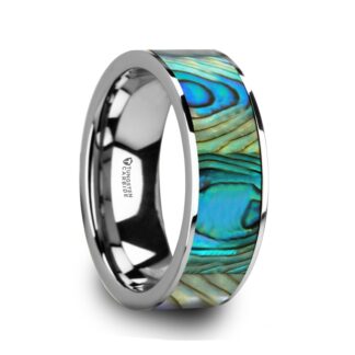 June Birthstone Ring with Mother of Pearl in Tungsten Model #6005