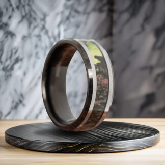 8 mm Black Tungsten with Camo Inlay Model #965